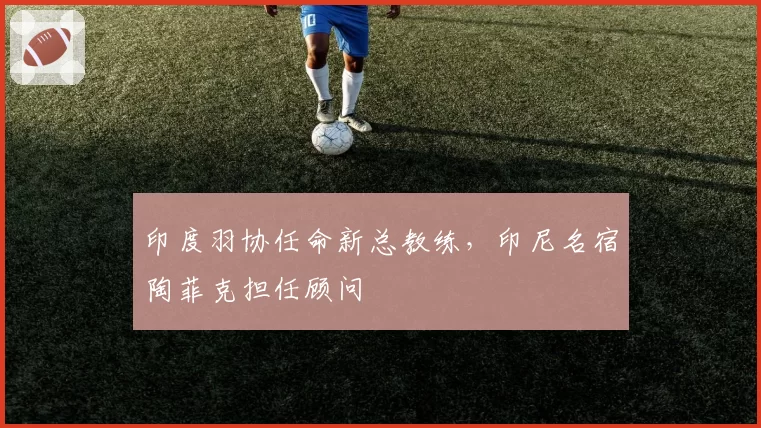 印度羽协任命新总教练,印尼名宿陶菲克担任顾问